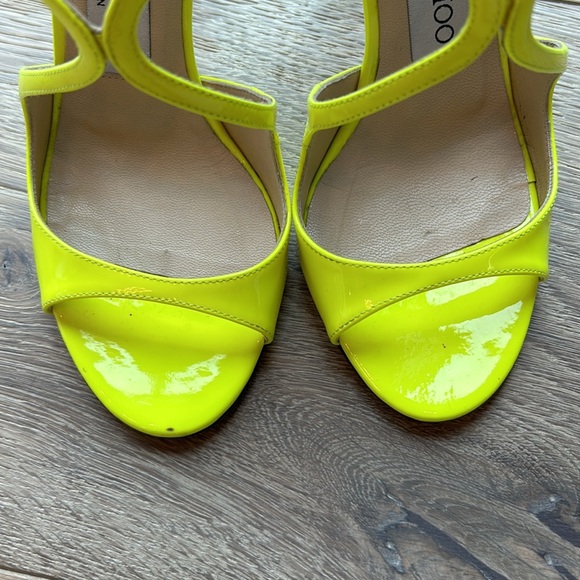 Jimmy Choo Neon Yellow Lance High Heel Sandals - Picture 3 of 7